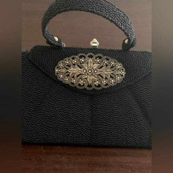 Vintage Jeweled Bouclé Handbag - Picture 1 of 7